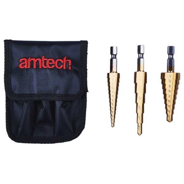 3 Piece high speed steel step drill set