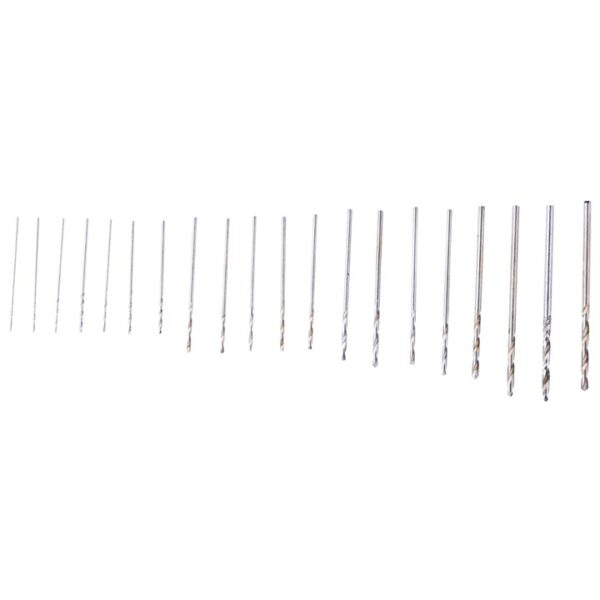 20 Piece high speed steel (HSS) micro drill bits (0.3mm - 1.6mm)