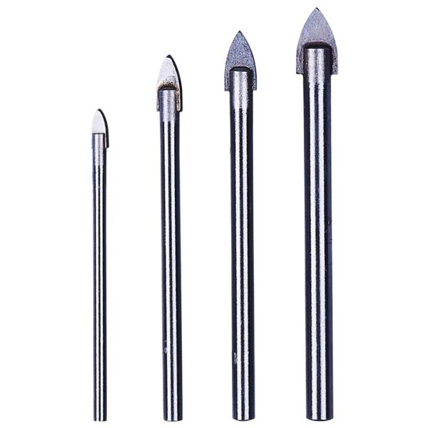 4 Piece glass and mirror drill bit set