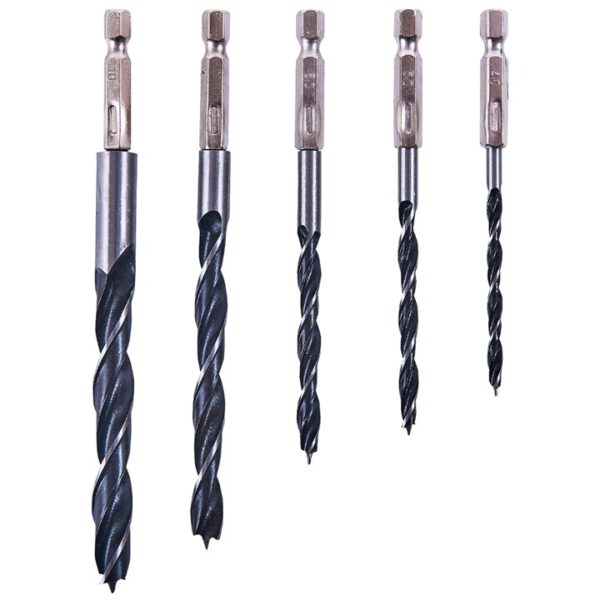 5 Piece hex shank wood drill bit set