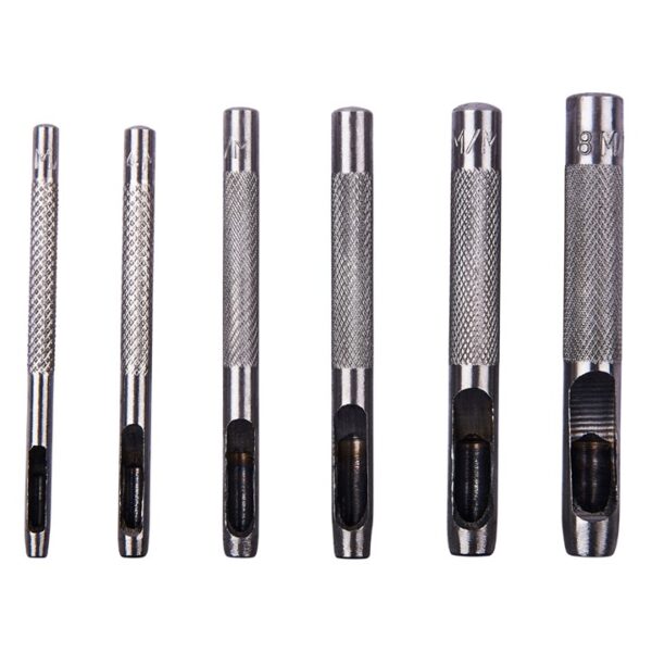 6 Piece hollow punch set