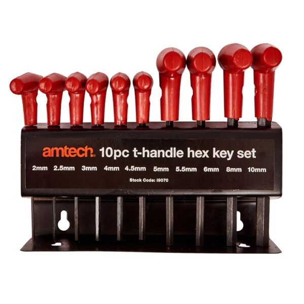 10 Piece T-handle hex key set