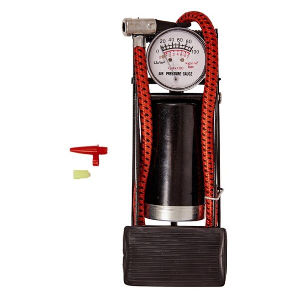 Foot pump with gauge