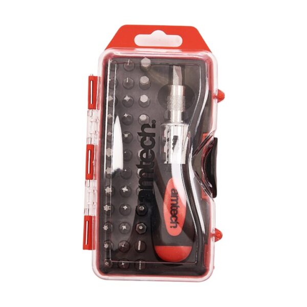 38 Piece stubby ratchet screwdriver and bit set