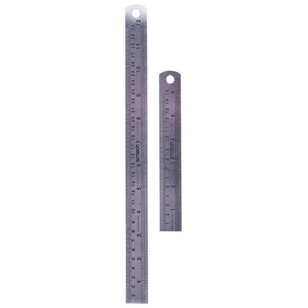 2 Piece steel ruler set