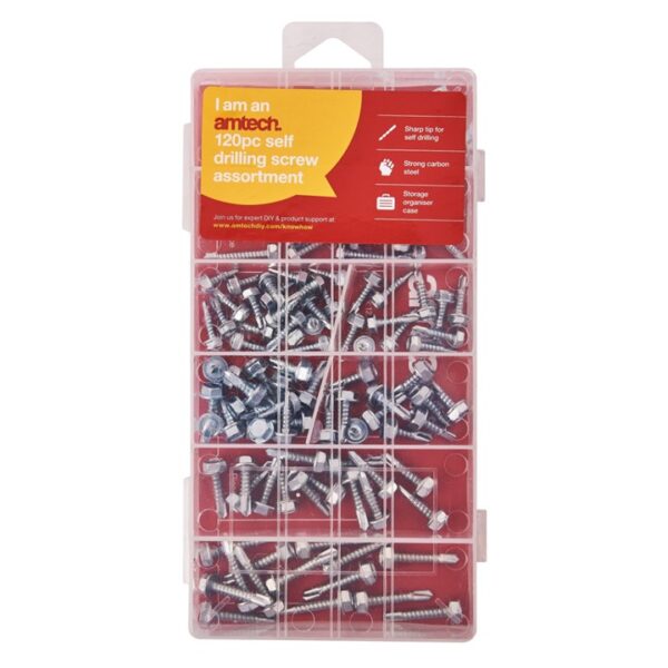 120 Piece self-drilling screw set