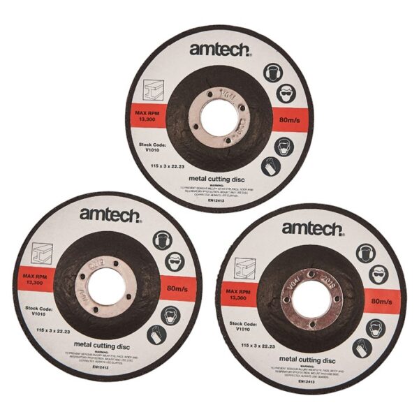 3 Piece 115mm (4.5") metal cutting disc set