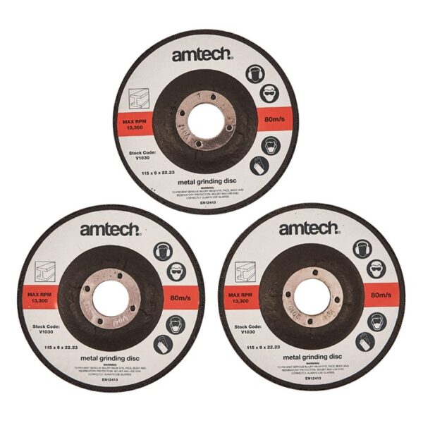 3 Piece 115mm (4.5") metal grinding disc set