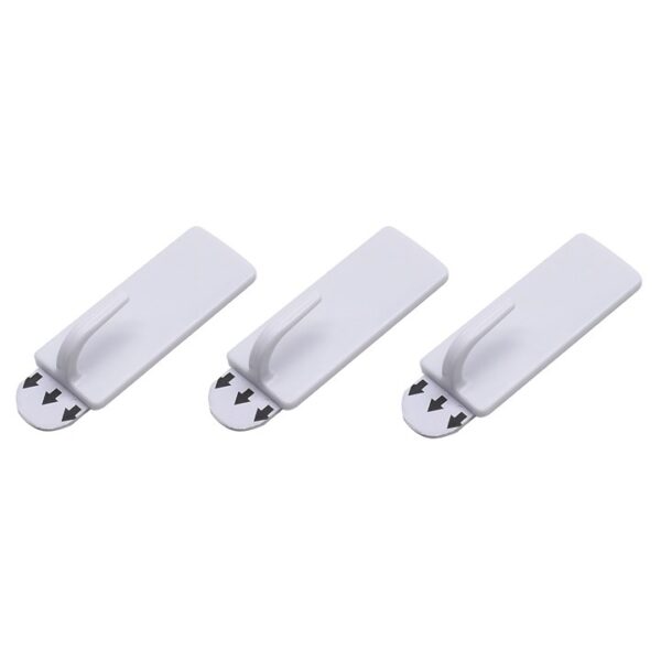 3 Piece rectangular, removable self-adhesive hook set (2cm x 5cm)