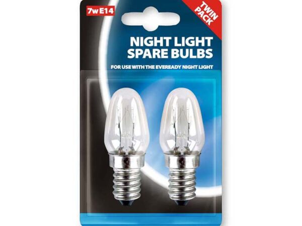 S1067 E14 Night Light Bulb 7W x 2 Blistered