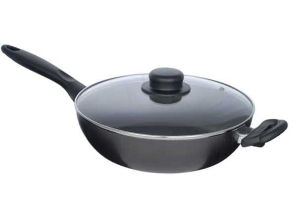 Bronze Non Stick Fry Pan + Glass Lid 26cm