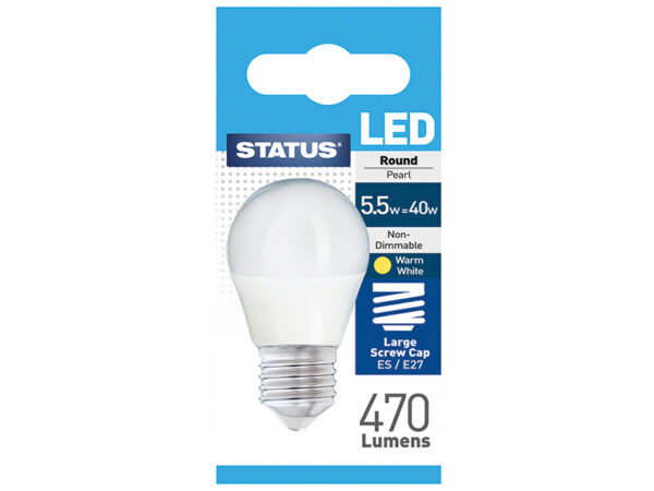 Round LED 5W Pearl Edison Screw Boxed