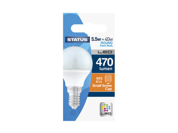 Round LED 5.5W Pearl Small Edison Screw Dimmable Boxed