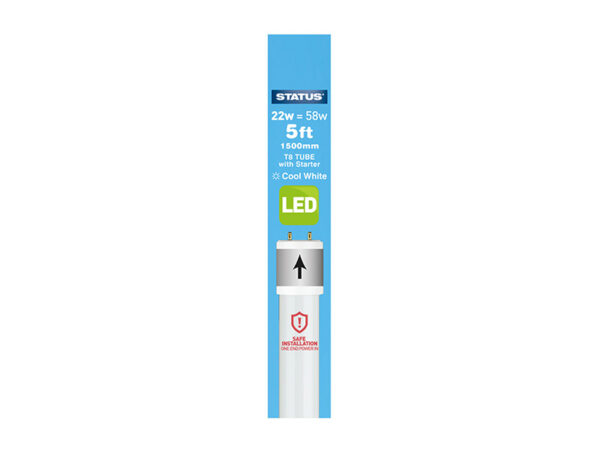 LED T8 Tube 5 Foot/1500mm Pearl 22W 1900lumens