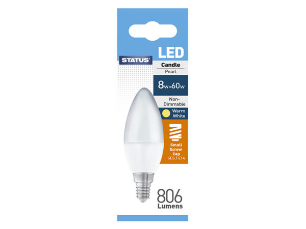 Candle LED 8W 806Lumens Small Edison Screw Boxed