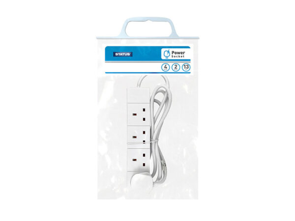 Extension Socket 4 Way 5m White