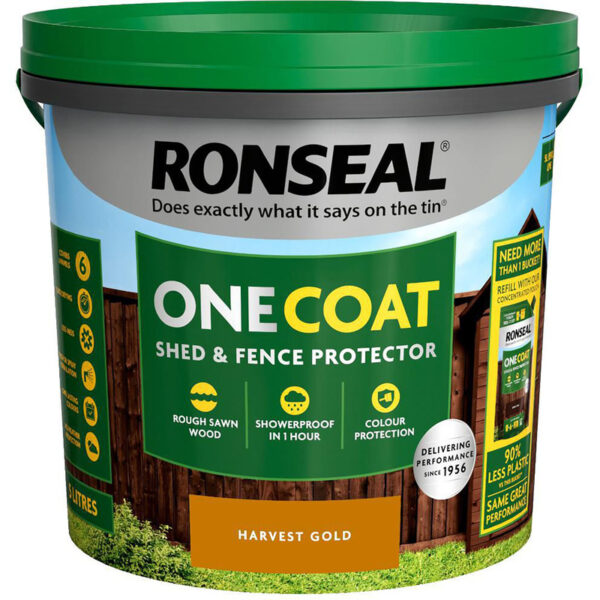 One Coat Shed & Fence Protector Harvest Gold 5L