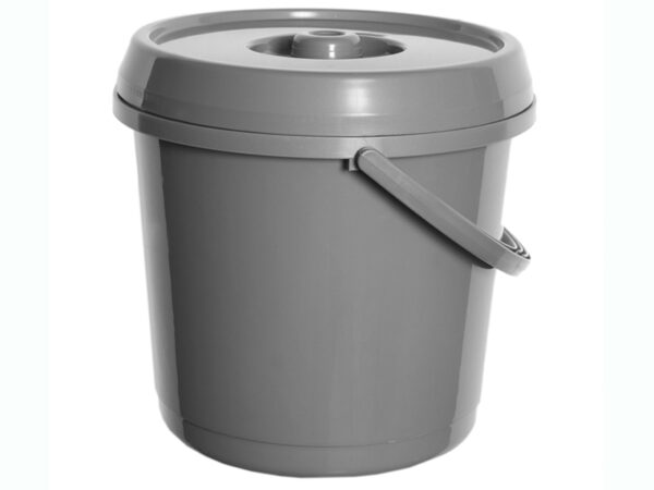 Bucket With Lid Silver 14L