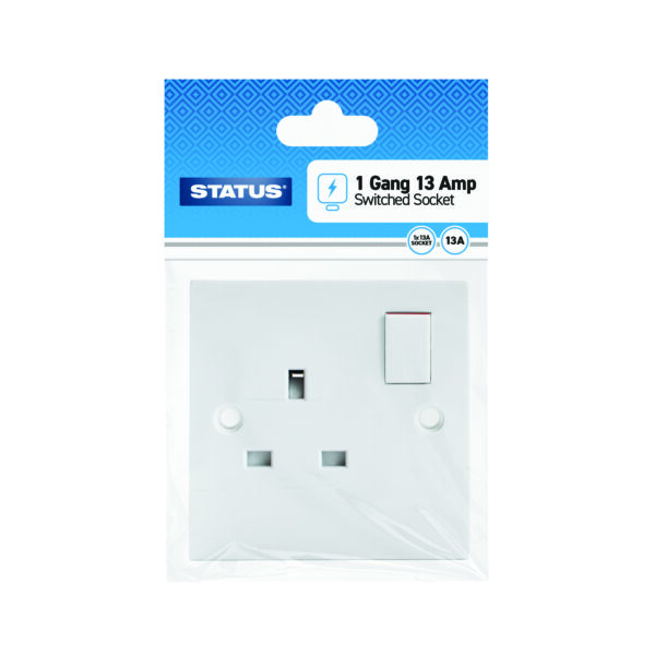 Switched Wall Socket 1 Gang 13 Amp